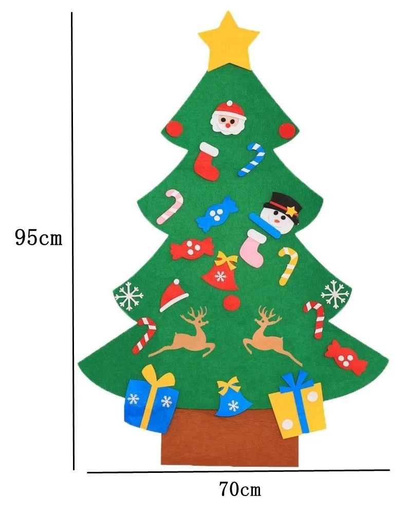 Детская ручная поделка, новогодний подарок на елку, 3D украшение на елку, кулон из фетра, детские игрушки 95*70 см, подвесные украшения