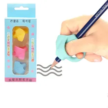 3 шт., волшебная Силиконовая ручка-карандаш для начинающих, инструмент для письма, инструмент для коррекции осанки с двойным большим пальцем, держатель для ручек, студенческое образование