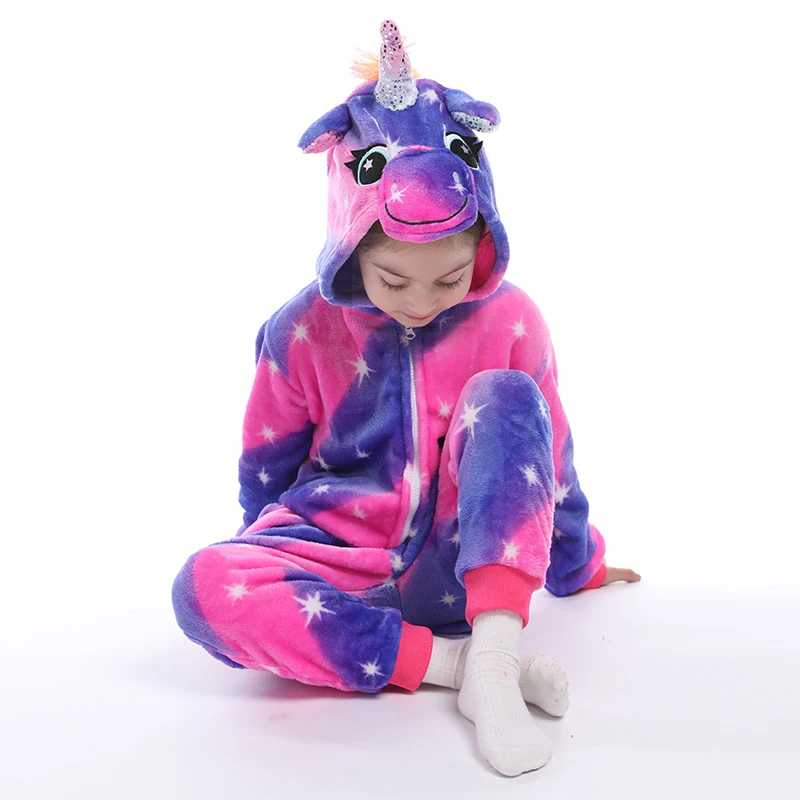 Kigurumi Kids Onesies Unicorn Pajamas For Children Animal Panda Blanket Sleepers Baby Costume Winter Boys Girls Licorne Jumspuit