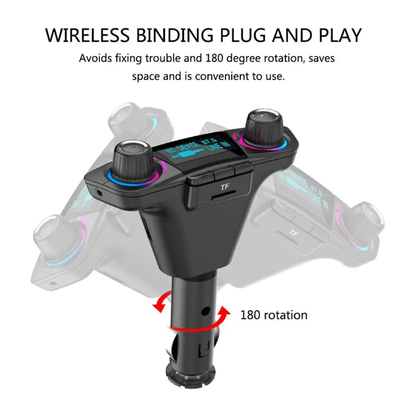 

Car Bluetooth FM Transmitter Aux Modulator Audio MP3 Player Auto Accessories