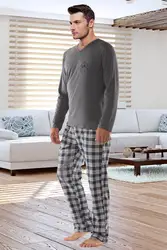 Long Sleeve Male Spring Men Pure Full Cotton Pajama Set For Men Sleepwear Suit Homewear Pyjamas Sleepwear Pijamas Short Sleeve