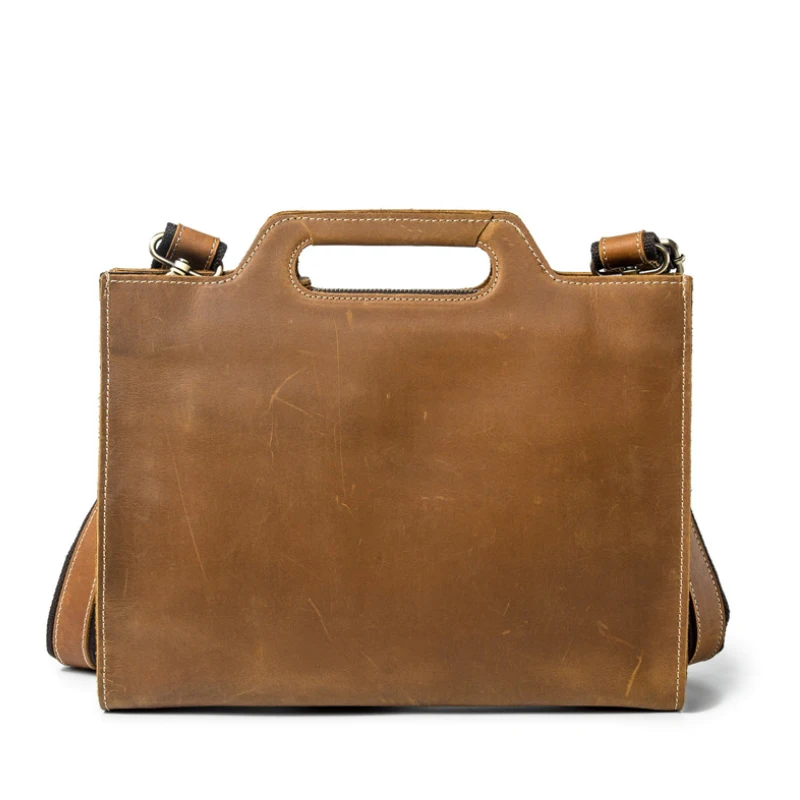 Light Brown MAHEU Ретро Ipad Air портфель сумка из натуральной кожи сумки повседневные 13,6 Pad Pro сумка повседневные рабочие сумки мужчины старый стиль - Цвет: Light Brown