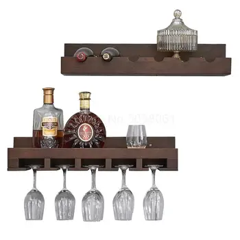 

Solid wood wine rack rack wall hanging decoration living room wine shelf creative household bottle rack