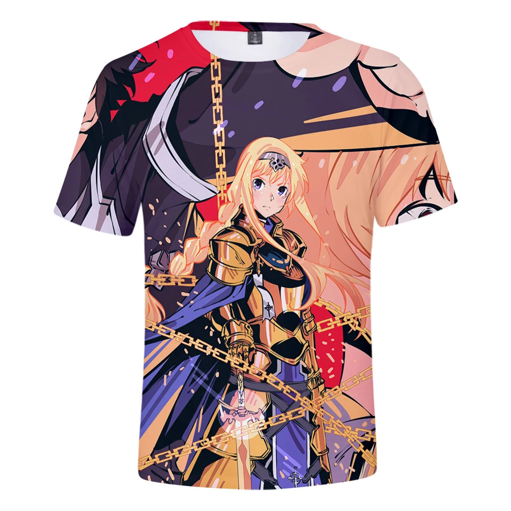 Sword Art Online: Alicization Print O-neck T-shirt Men/Women Summer
Fashion Casual Harajuku Soft Short Sleeve T-shirt Hot Sale