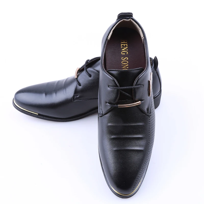 6 Styles Mens Dress Shoes High Quality Business Shoes For Men Shoes Pointed Toe Slip-on Men Wedding Shoes Flats Plus Size 38-46