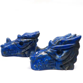 

2 inch Lapis Lazuli Quartz Carvings Sculpture Animal Dragon Head Skulls Crystal For Sale