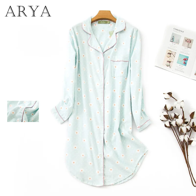 ARYA, зимние женские пижамы большого размера, пижамы с длинным рукавом, хлопок, фланель, Женская домашняя одежда - Цвет: Белый