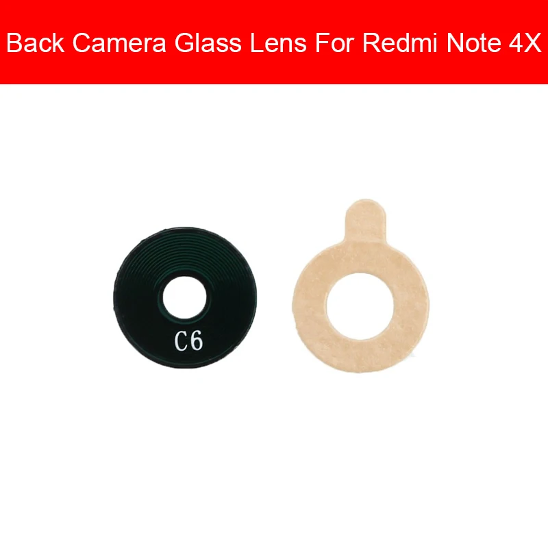 Задняя крышка для задней камеры стеклянная крышка объектива для Xiaomi Redmi Note 2 3 4 4X5 5A 6 7 Pro стеклянная линза для камеры большая камера Запасные насадки для ремонта - Цвет: For Redmi-Note-4X
