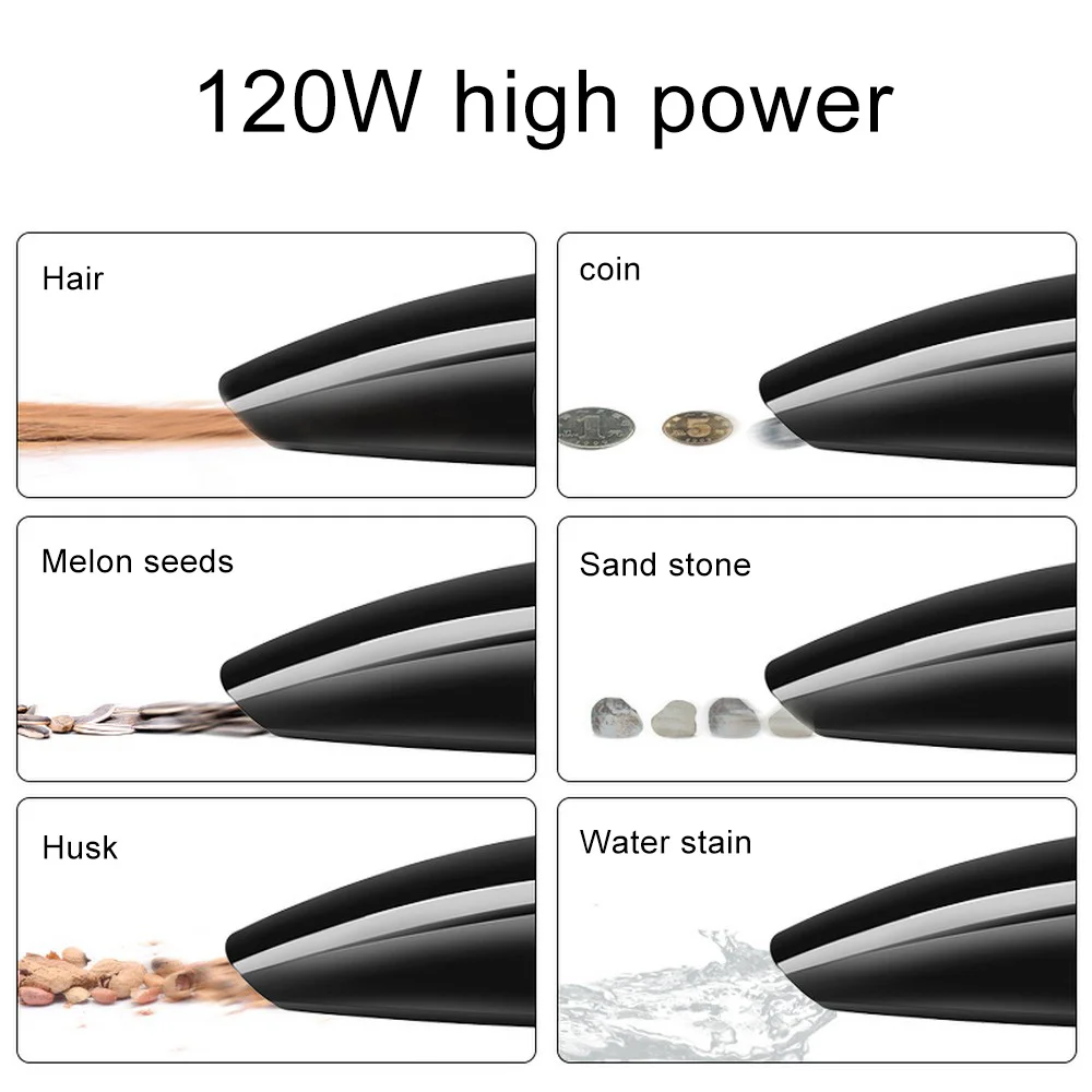 120 Вт Мощный Автомобильный пылесос с щеточными головками влажный/сухой бытовой