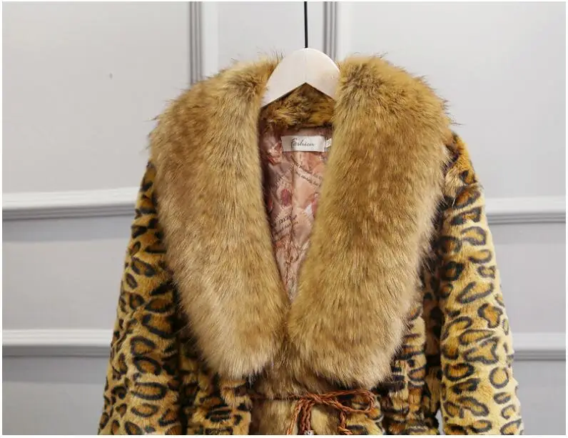 Зимнее женское Удлиненное пальто из искусственного меха, Классическая куртка с леопардовым принтом и Зазубренным воротником, куртка с длинными рукавами, парка, верхняя одежда больших размеров