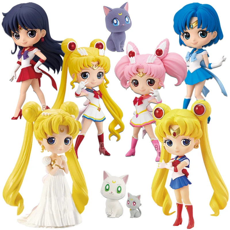 BANDAI Banpresto Sailor Moon Qposket Chibiusa Mercury Mars Jupiter Venus Anime Toys Figure | Игрушки и хобби