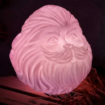 

Xmas Claus Santa Decoration Light Table Lamp 3D Printing 16 Color RGB LED Mr. Christmas Light W/Remote Control and USB Recharge