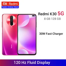 Мобильный телефон Xiaomi Redmi K30 5G 8 Гб 128 ГБ, Восьмиядерный процессор Snapdragon 765G, четырехъядерный процессор 64 мп, 120 Гц, флуидскрин, 4500 мАч, быстрая зарядка