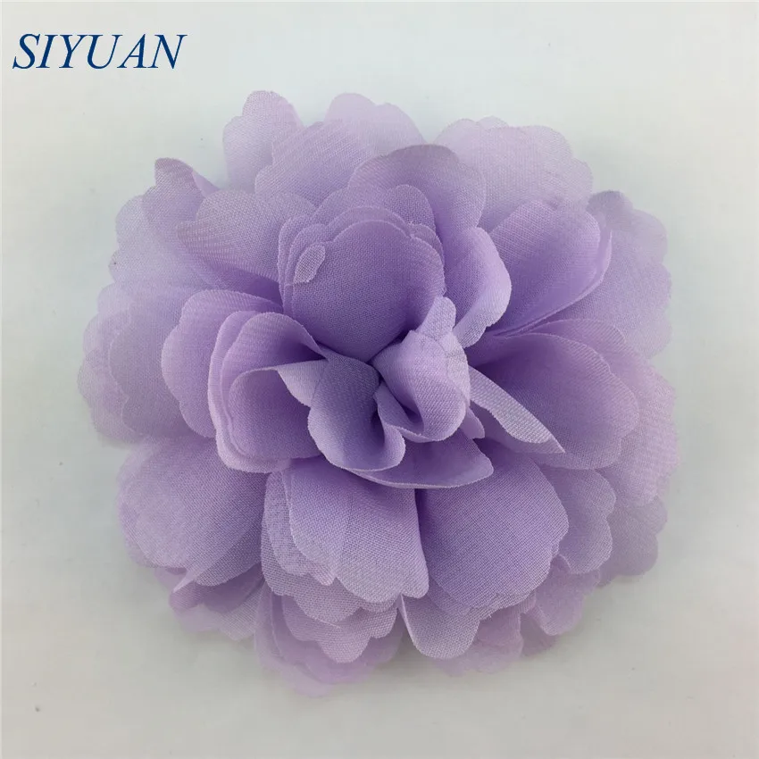 lavender 10 шт./лот 10 см волнистые одежда из шифона с цветами; с заколка для волос для девочек большой повязка с цветами аксессуары 30 Цвета TH245 - Цвет: lavender