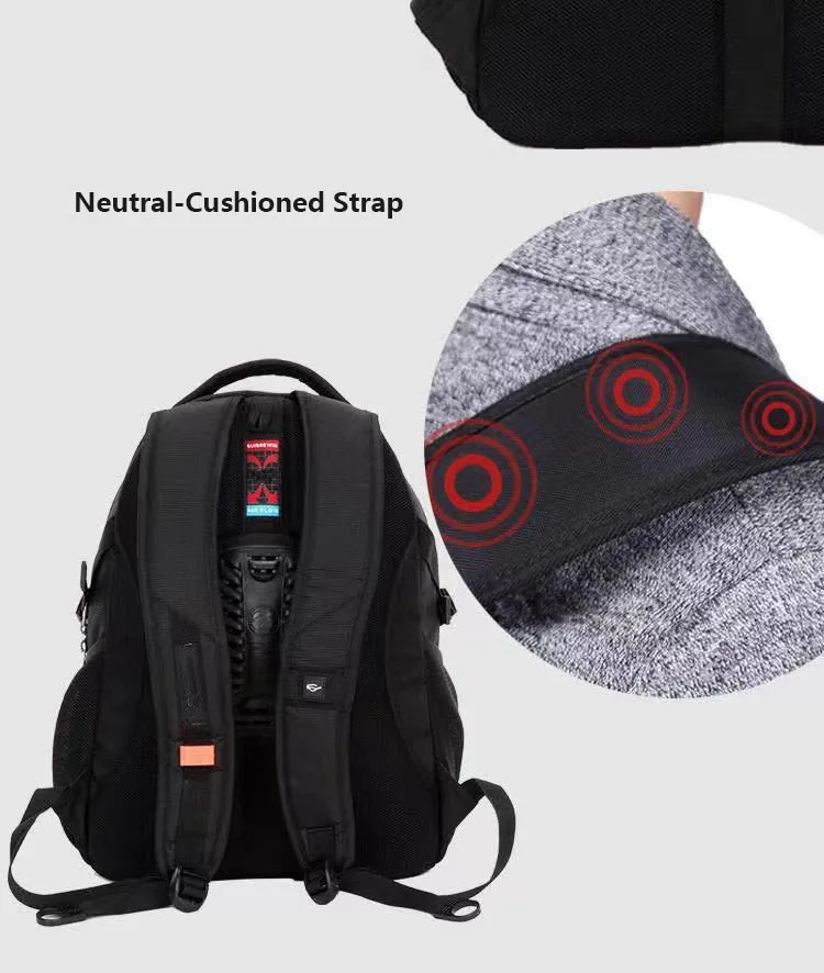 Swiss-Multifunctional 14 Inch Laptop Backpack,Durable 1680D Nylon,Water Resistant,35L Travel bag, College School bag Rucksack