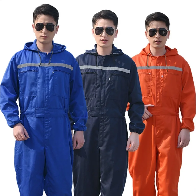 2020Men Work Clothing hooded Overalls Coveralls reflective Dust-proof Anti-pollution jumpsuit Painter Auto Repair uniforms suits |