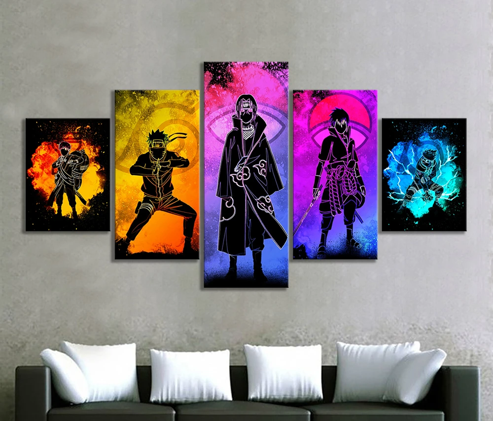 5 шт. абстрактные настенные картины с изображением души Наруто HD для декора
