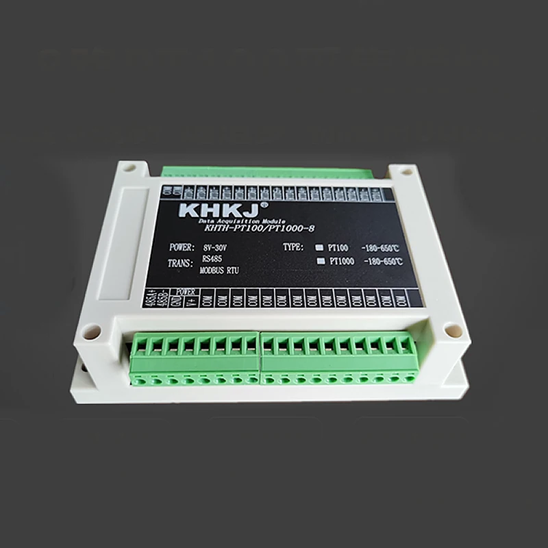 

Thermal resistance 8 channel PT100 temperature acquisition module to isolated RS485 MODBUS RTU