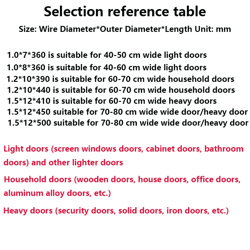 Automatic closing tension spring, sliding door windproof spring, door closer, screen tension spring 2Pcs for Door Closer