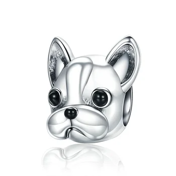 

CodeMonkey 100% Real 925 Sterling Silver Dog Head Charms Fit Original 3mm Bracelet Beads DIY Jewelry For Women CMC315