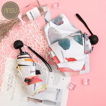 

Five-fold Umbrella Ultra-Light Small kou dai san Parasol Parasol Rain Or Shine Dual Purpose Sun-resistant Women's Creative