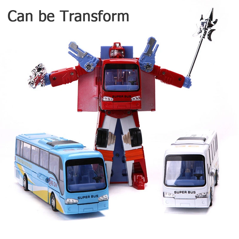 Neue 1 Pcs Robot Transformation Bus Modell Auto Spielzeug Legierung Polizei Roboter Bus Spielzeug Fur Kinder Kinder Dropshipping 026 Bus Toy Car Toymodel Car Toy Aliexpress