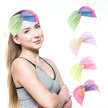 

Tie-dye cotton Headbands for Women Twist Elastic Hairbands Sport Headband Yoga Turban Headwrap Girls Hair Accessories