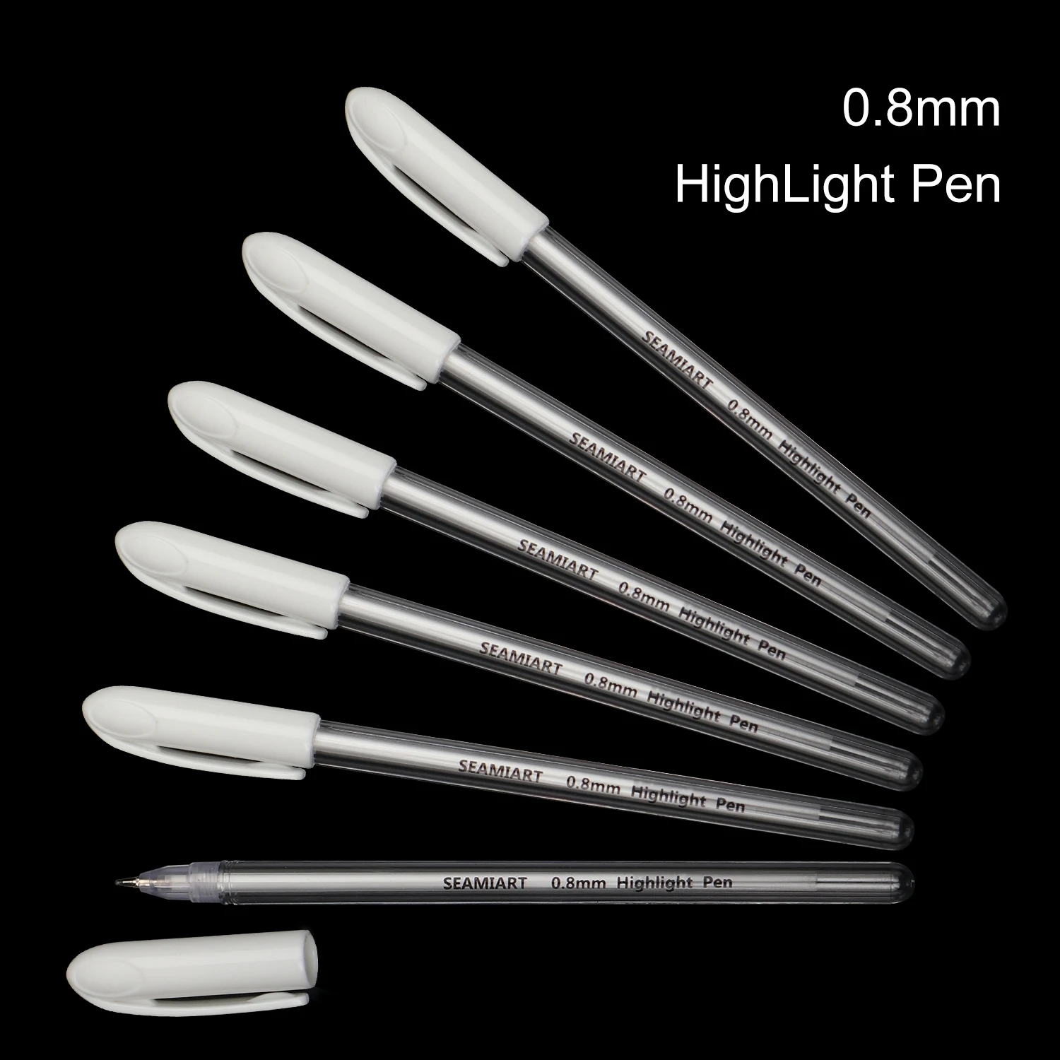 1/2/3PCS White Transparent Paint Markers Pen 0.8mm Highlight Liner Sketch Marker Writing Drawing School Office Supplies