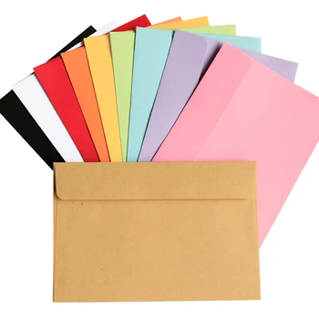 

10PCS Classical Kraft Mix Color Blank Mini Paper Window Envelopes Wedding Invitation Envelope Gift Envelope