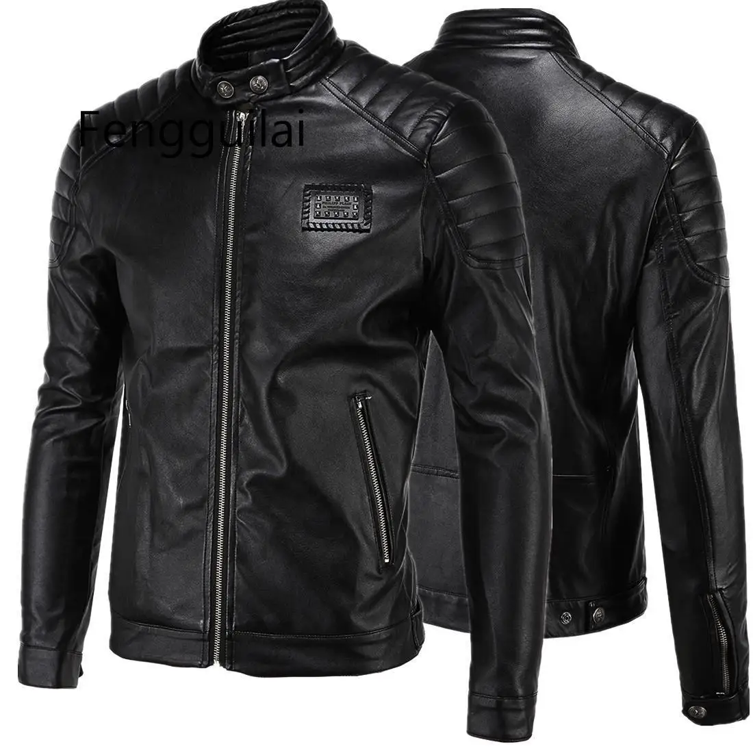 Jackets Men Simple Leather for Men's Wear and Bias-sized Leather for Locomotive of 2018 Men Leather Jackets Jackets and Coats