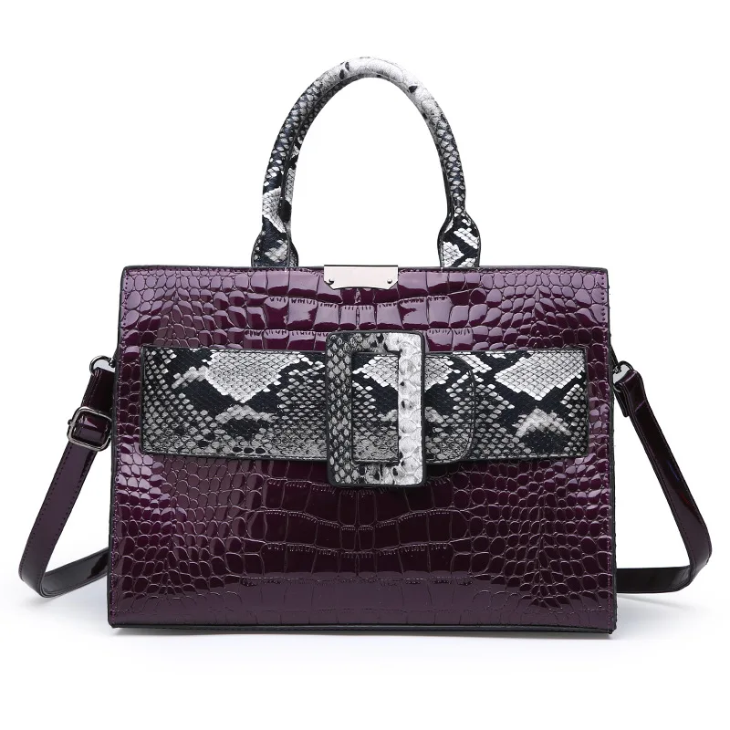 

She wen bao Women's Patent Leather Gloss Handbag 2019 New Style Hand Shoulder Fashion Elegant Versatile WOMEN'S Bag Fashion