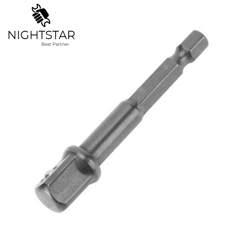  8 Sizes Chrome Vanadium Steel Socket Adapter Power Set Hex Shank to 1/4