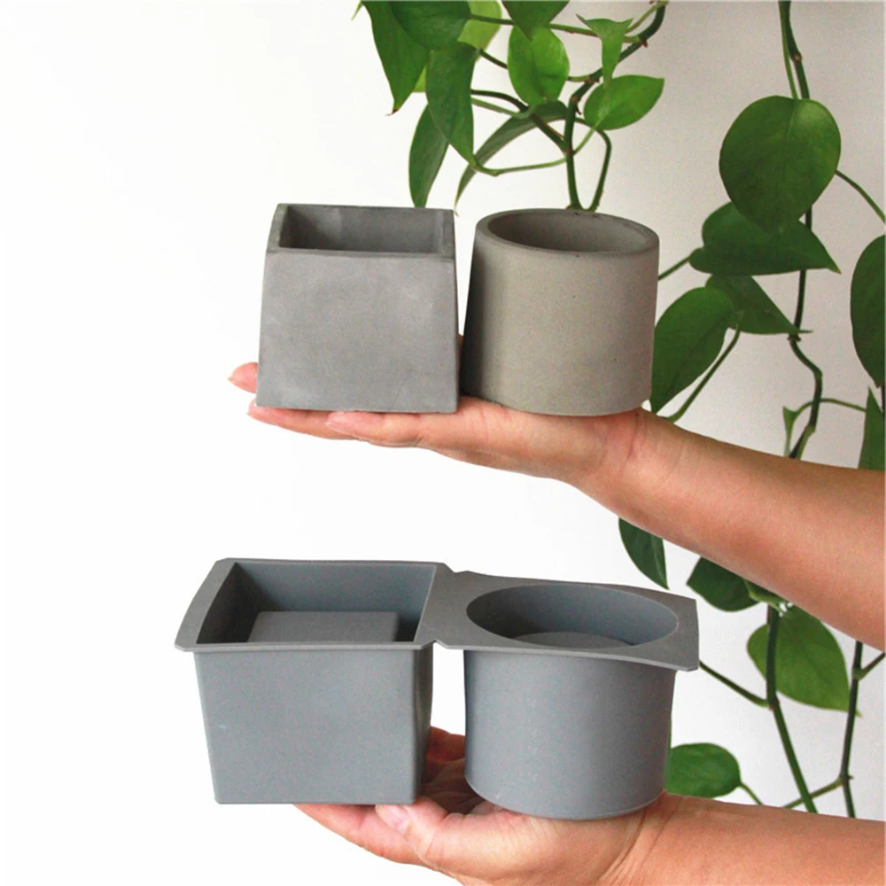 Flower Pot Molds Silicone Mold Concrete Succulent Planter Cement Mods