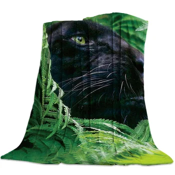 

Custom Blanket Home Textile The Panther In The Wild Life Forest Flannel Blanket Warm Soft Throw Sofa Bed Travel Blankets