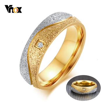 

Vnox Women Wedding Bands Rings for Men Gold Tone Stainless Steel Love Promise Anniversary Gifts for Her His