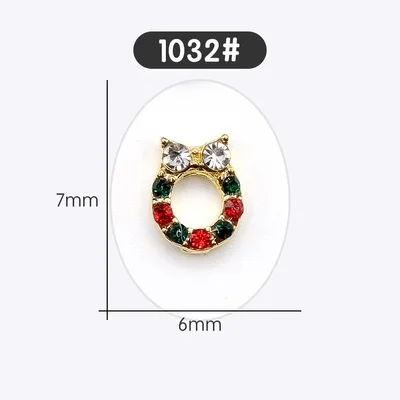 Фиолетовый 10 pcs Hot-selling Christmas Series Nail alloy decoration flash cap drill stick nail DIY Japanese metal jewelry - Цвет: Фиолетовый