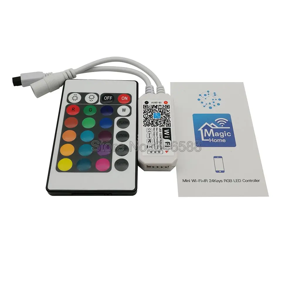Magic Home мини WiFi RGB светодиодный контроллер с 24-клавишным ИК-пультом дистанционного управления DC5V 12 в 24 В поддержка телефона ПРИЛОЖЕНИЕ управление и Alexa Google Голосовое управление
