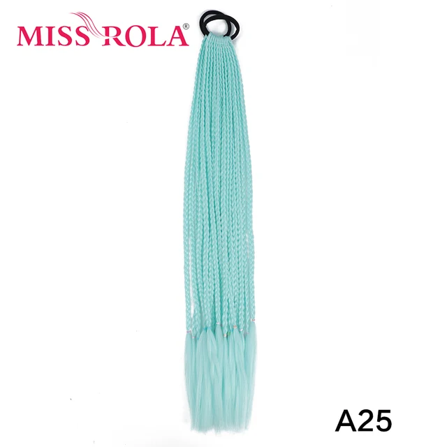 Synthetic Chignon Hair 60cm Hair Color Gradient Dirty Braided Ponytail Women Elastic Hair Rubber Band Hair Accessories Headband A25