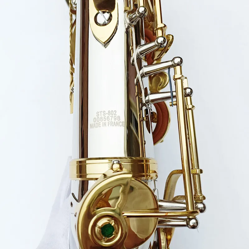 Made in France Tenor Saxophone STS-802 Silvering Gold Keys Sax Tenor Mouthpiece Ligature Reeds Neck Musical Instrument