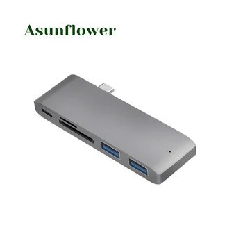 

USB Type C HUB Type C to USB 3.0 SD Micro SD Card Reader PD Charge 5 IN 1 Type C HUB for MacBook Air Pro 2020 Multiple Adapter