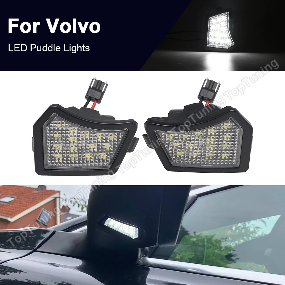 2PCS For Volvo V40 V50 V60 V70 C70 XC90 XC70 XC60 LED Side Mirror Puddle Lamp Under Lights Jaguar XK XF XJ | Автомобили и