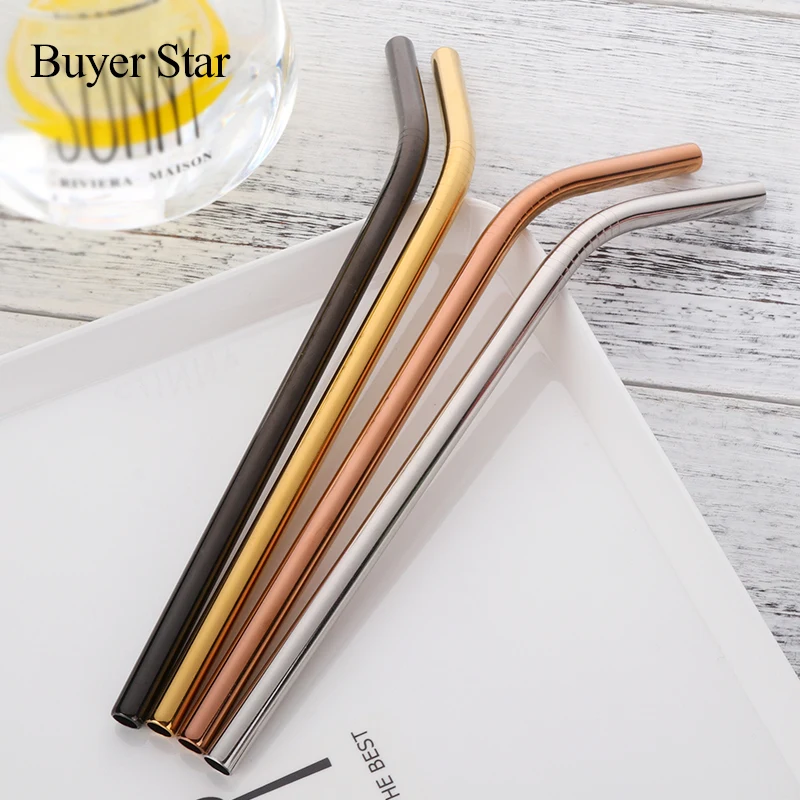 8pcs Metal Extra Long 8mm Wide Straw Stainless Steel Straws Reusable Drinking Straw with Brush for Yeti Tumbler Bar Accessories drinking straws metal straw set metal straws stainless steel straw
