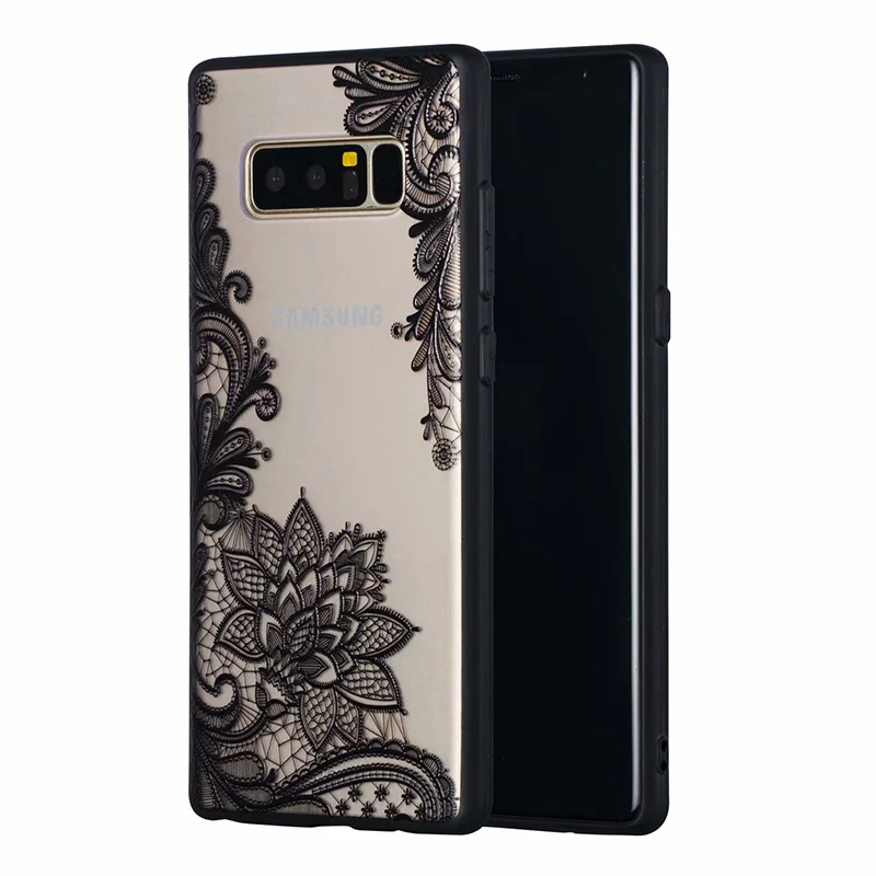 3D кружевной чехол для samsung S6 S7 край S8 S9 Plus Note 8 9 чехол с цветком розы на Galaxy A6 A8 плюс чехол для Galaxy A3 A5 A7 - Цвет: 1