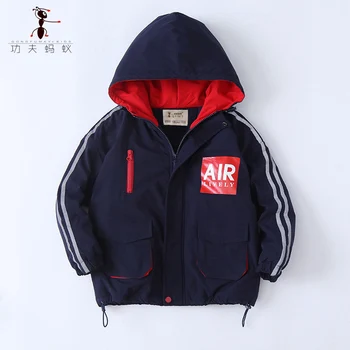

Kung Fu Ant Children Winter Outdoor Fleece Jackets For Boys Clothing Hooded Warm Outerwearr