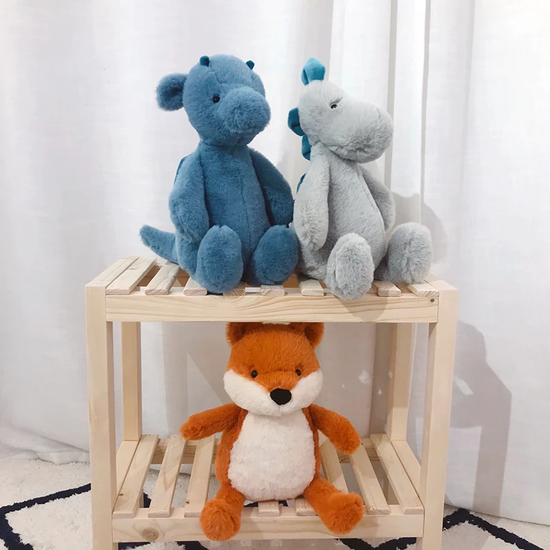 

New Lovely Creative Simulation Fox Dinosaur Plush Toy Soft Cartoon Tyrannosaurus Stuffed Pillow Doll Baby Appease Children Gift