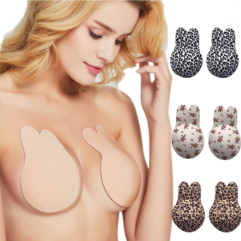 

Rabbit Bra Women Self Adhesive Wireless Bralette Breast Lingerie Femme Push Up Bra Strapless For Party Dress Underwear Pads