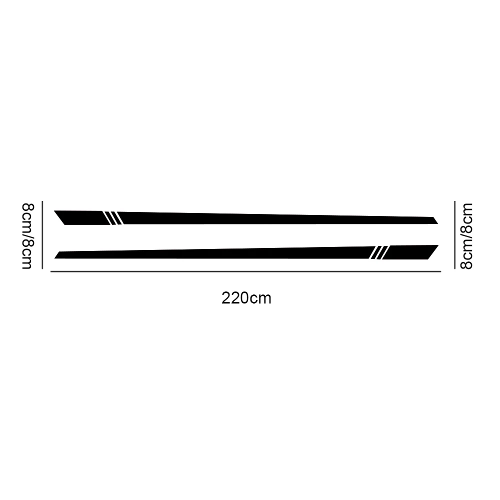 2pcs/lot 220x8cm Stripe Style Side Stripes Car Body Stickers Decal Car Wrap Vinyl Film Automobiles Products Accessories Car Reflective Stickers Car Door Stickers Car Sticker Film Car Sticker Vinyl Wrap Film Car Stickers Car Vinyl Film Car Body Stickers Car Key Sticker