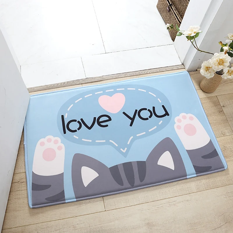 Противоскользящий коврик для дома с мультяшным животным, коврик для входной двери, Впитывающий Коврик для ванной комнаты, милые аксессуары для украшения дома