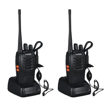 

2 PCS VHF/UHF Baofeng BF-888S portable radio FM Transceiver Rechargeable Walkie talkie in Two Senses 5W +Headset 2-way Radio