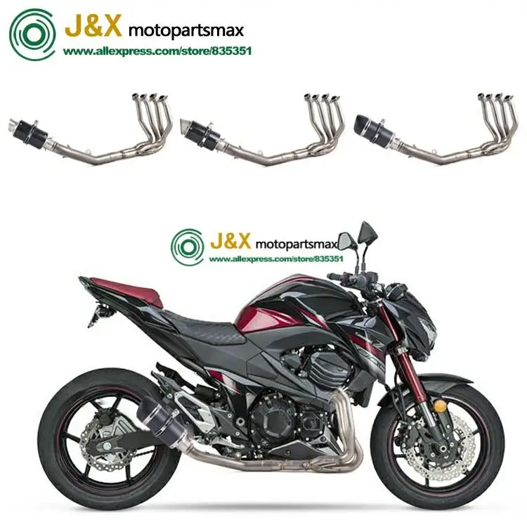 Полная выхлопная система побега без шнуровки для мотоцикла Kawasaki Z800 Модифицированная полная средняя Соединительная труба